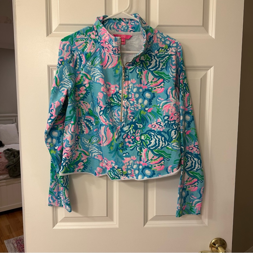 Lilly Pulitzer Cropped Half-Zip sweatshirt